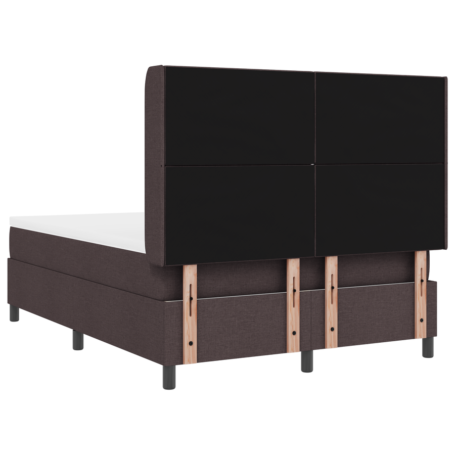 Boxspringbed met matras stof donkerbruin 140x200 cm
