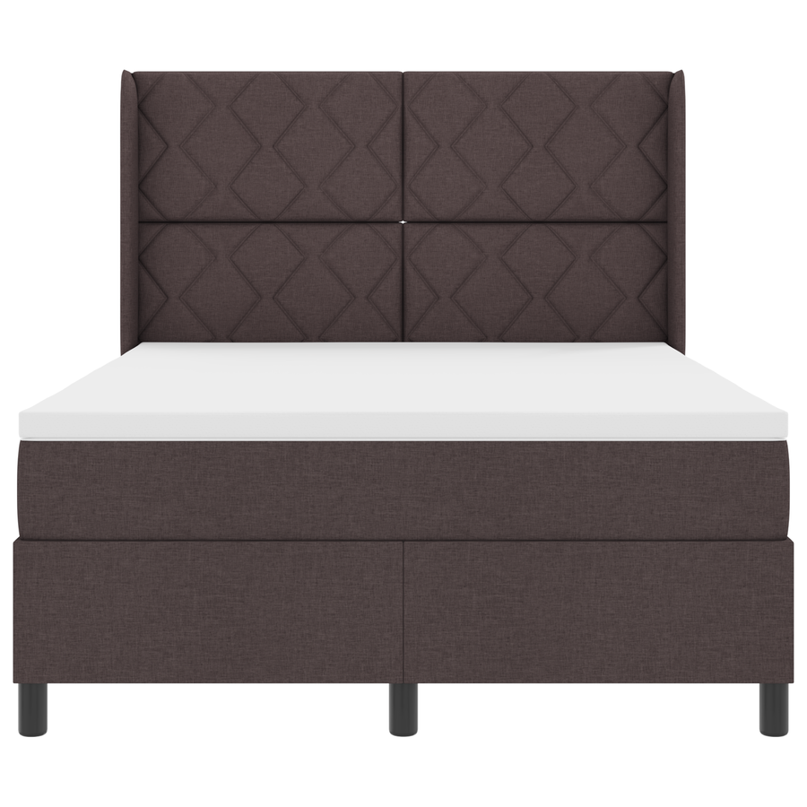 Boxspringbed met matras stof donkerbruin 140x200 cm