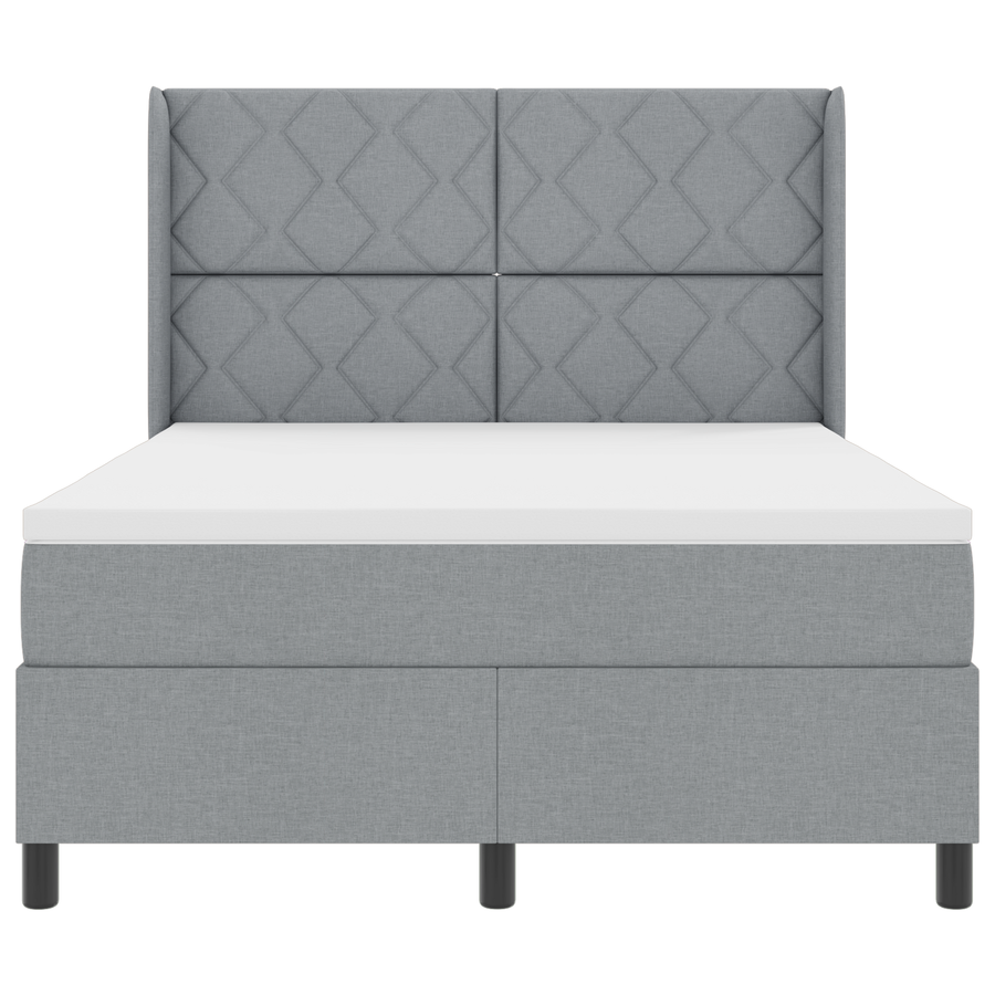 Boxspringbed met matras stof lichtgrijs 160x200 cm