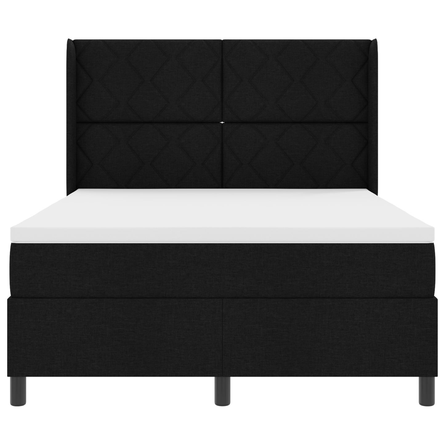 Boxspringbed met matras stof zwart 160x200 cm