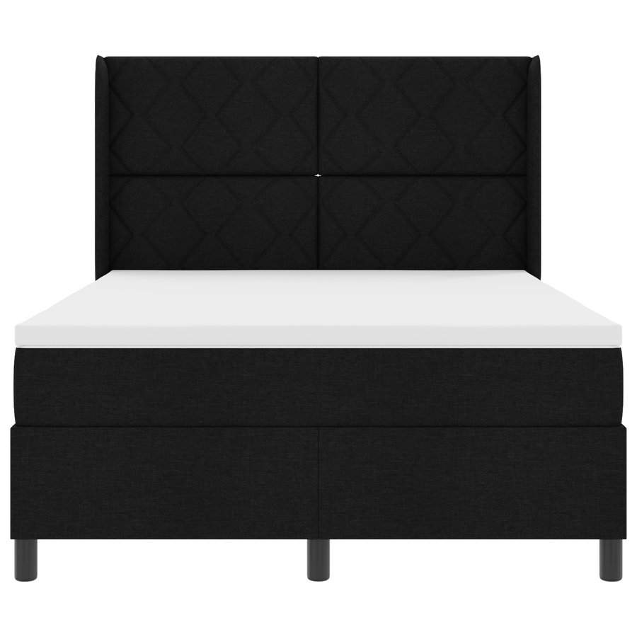 Boxspringbed met matras stof zwart 160x200 cm