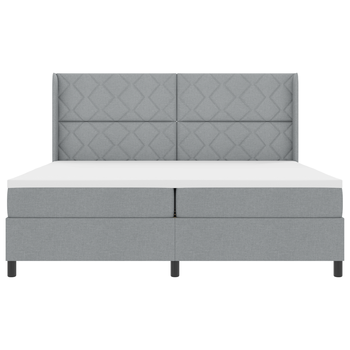 Boxspringbed met matras stof lichtgrijs 200x200 cm