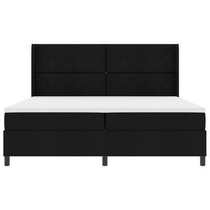 Boxspringbed met matras stof zwart 200x200 cm
