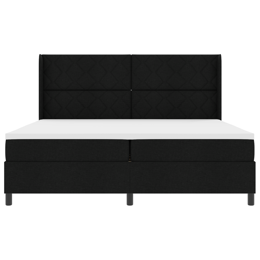 Boxspringbed met matras stof zwart 200x200 cm