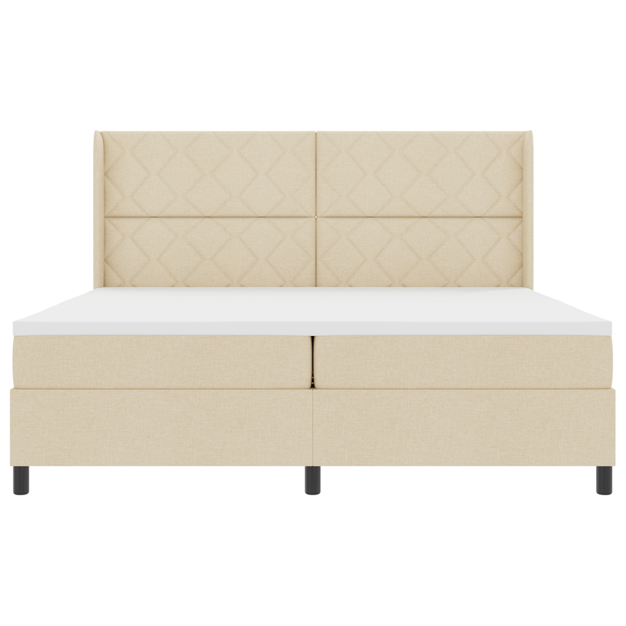 Boxspringbed met matras stof crèmekleurig 200x200 cm