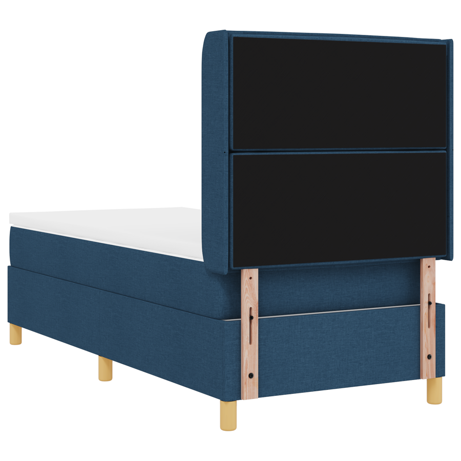 Boxspringbed met matras stof blauw 80x200 cm