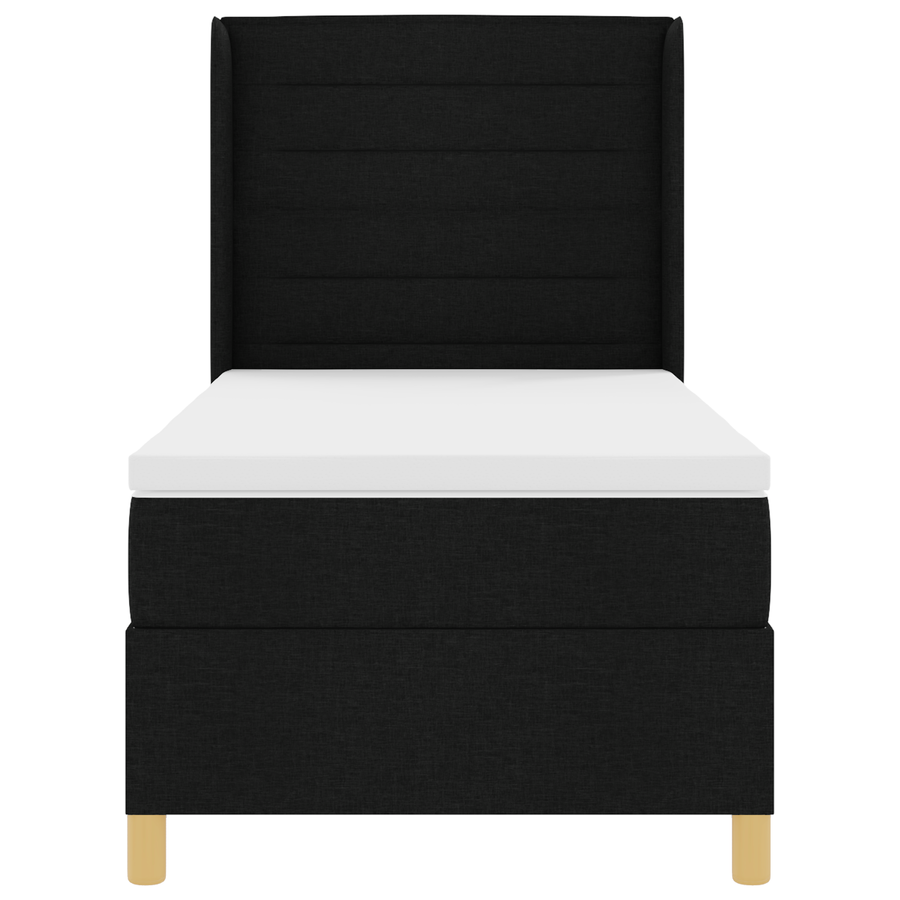 Boxspringbed met matras stof zwart 90x190 cm
