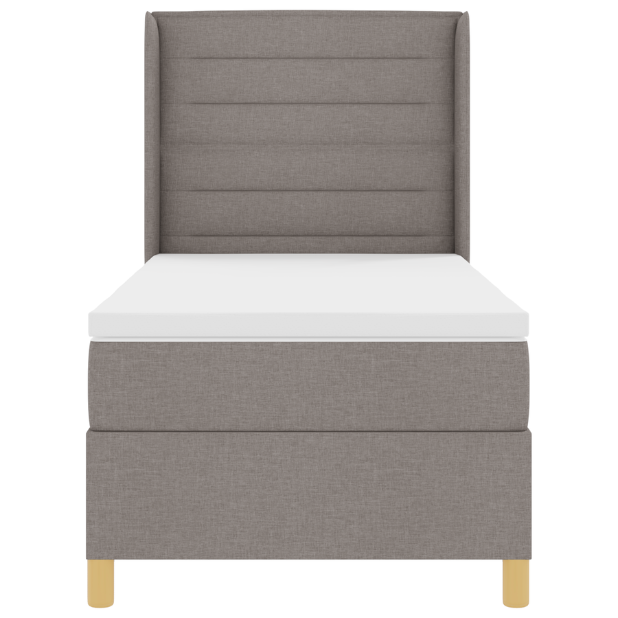 Boxspringbed met matras stof taupe 90x190 cm