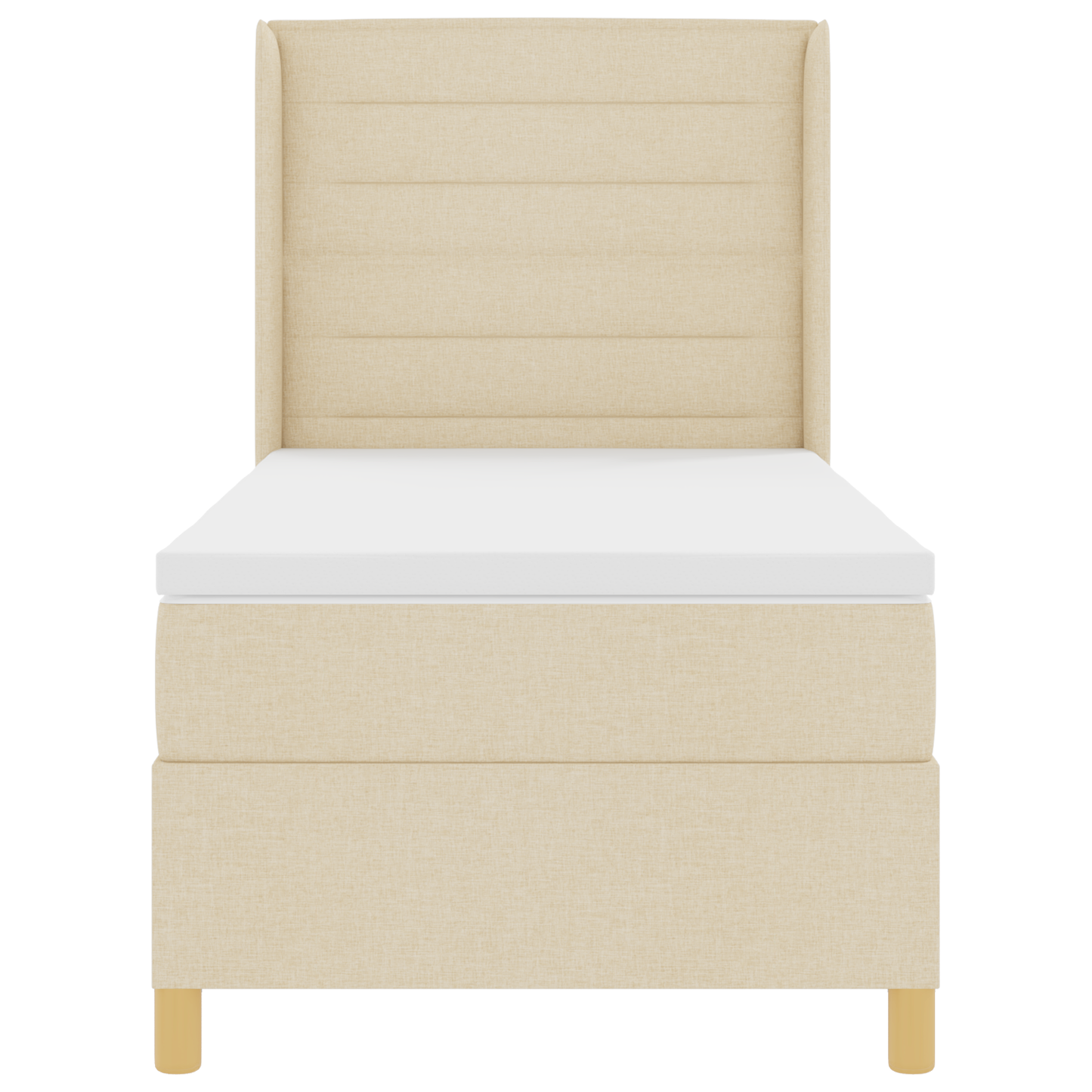 Boxspringbed met matras stof crèmekleurig 90x190 cm