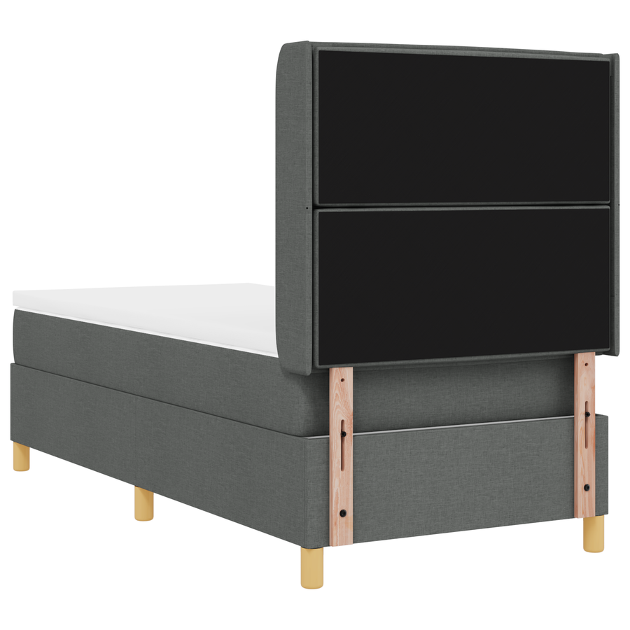 Boxspringbed met matras stof donkergrijs 100x200 cm