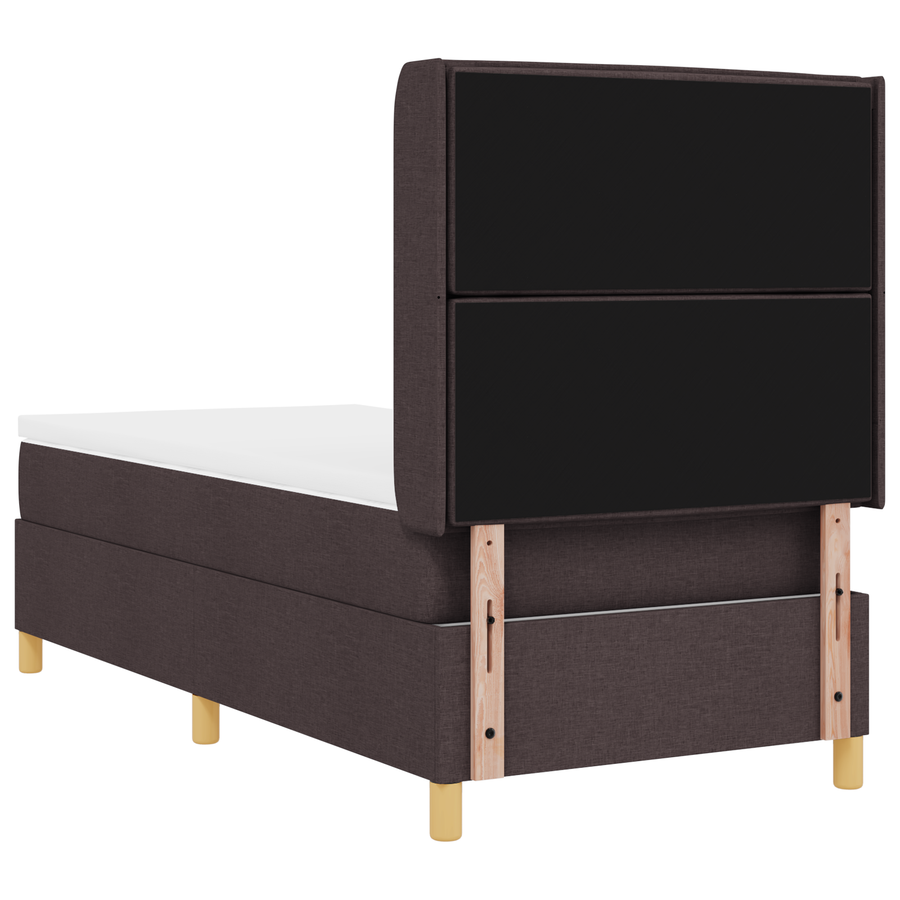 Boxspringbed met matras stof donkerbruin 100x200 cm