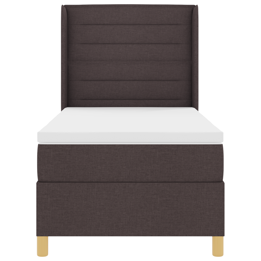 Boxspringbed met matras stof donkerbruin 100x200 cm
