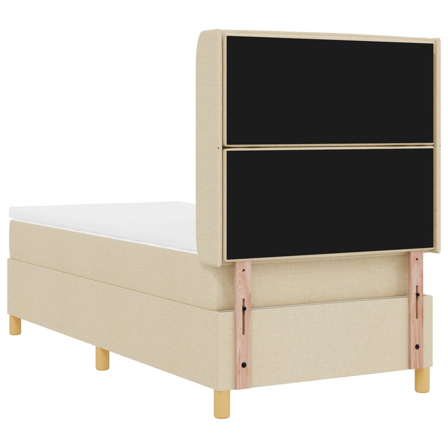 Boxspringbed met matras stof crèmekleurig 100x200 cm
