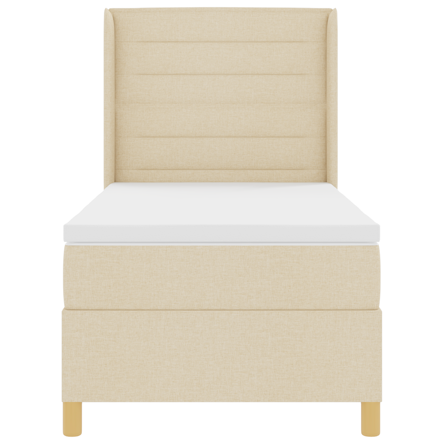Boxspringbed met matras stof crèmekleurig 100x200 cm