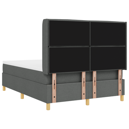 Boxspringbed met matras stof donkergrijs 140x200 cm