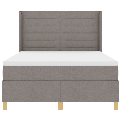 Boxspringbed met matras stof taupe 140x200 cm