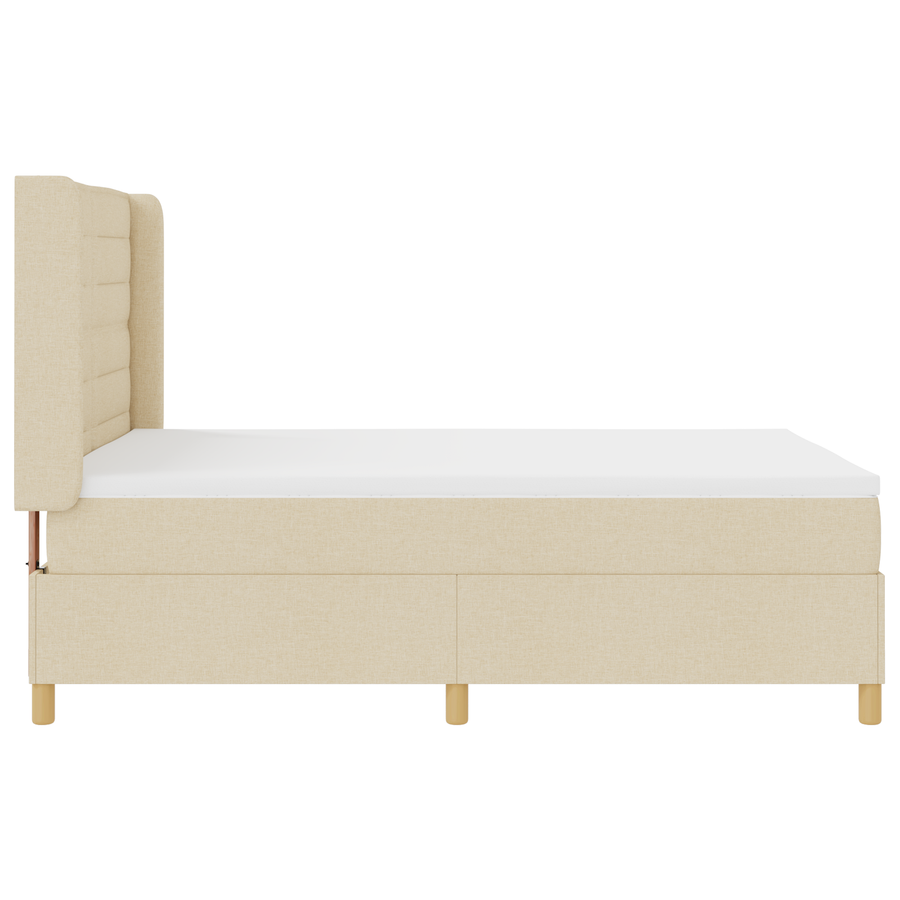 Boxspringbed met matras stof crèmekleurig 140x200 cm