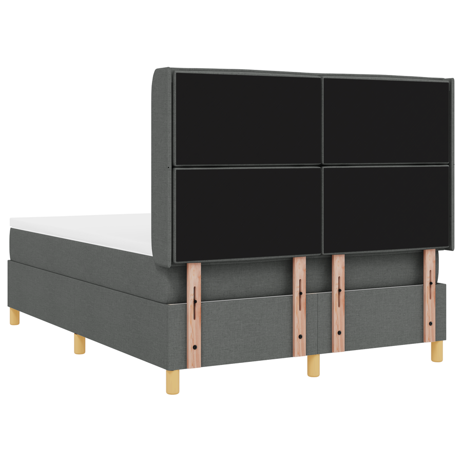Boxspringbed met matras stof donkergrijs 160x200 cm