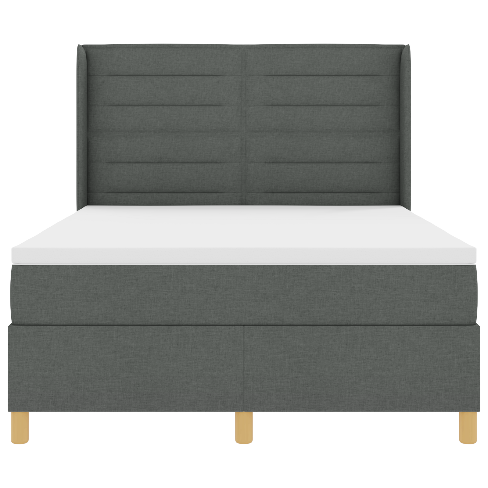 Boxspringbed met matras stof donkergrijs 160x200 cm