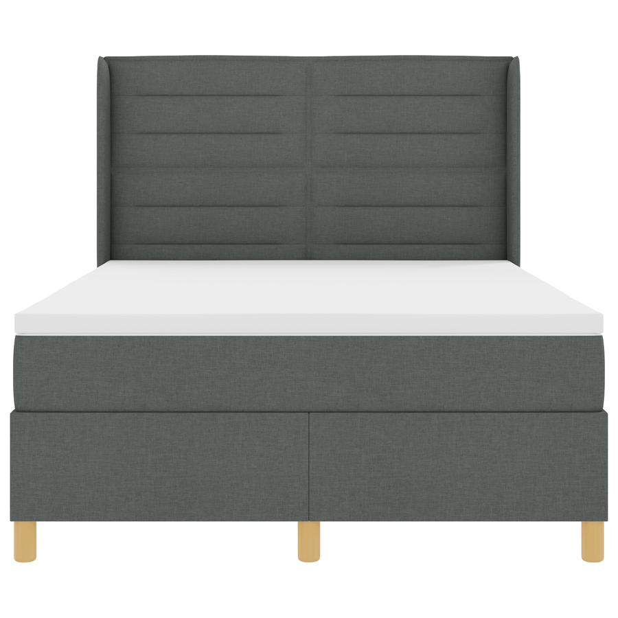 Boxspringbed met matras stof donkergrijs 160x200 cm