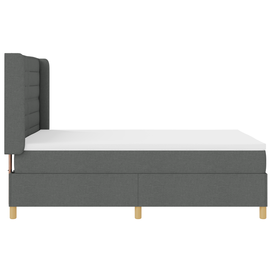Boxspringbed met matras stof donkergrijs 160x200 cm