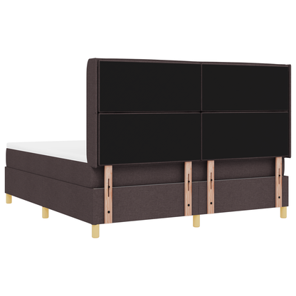 Boxspringbed met matras stof donkerbruin 180x200 cm