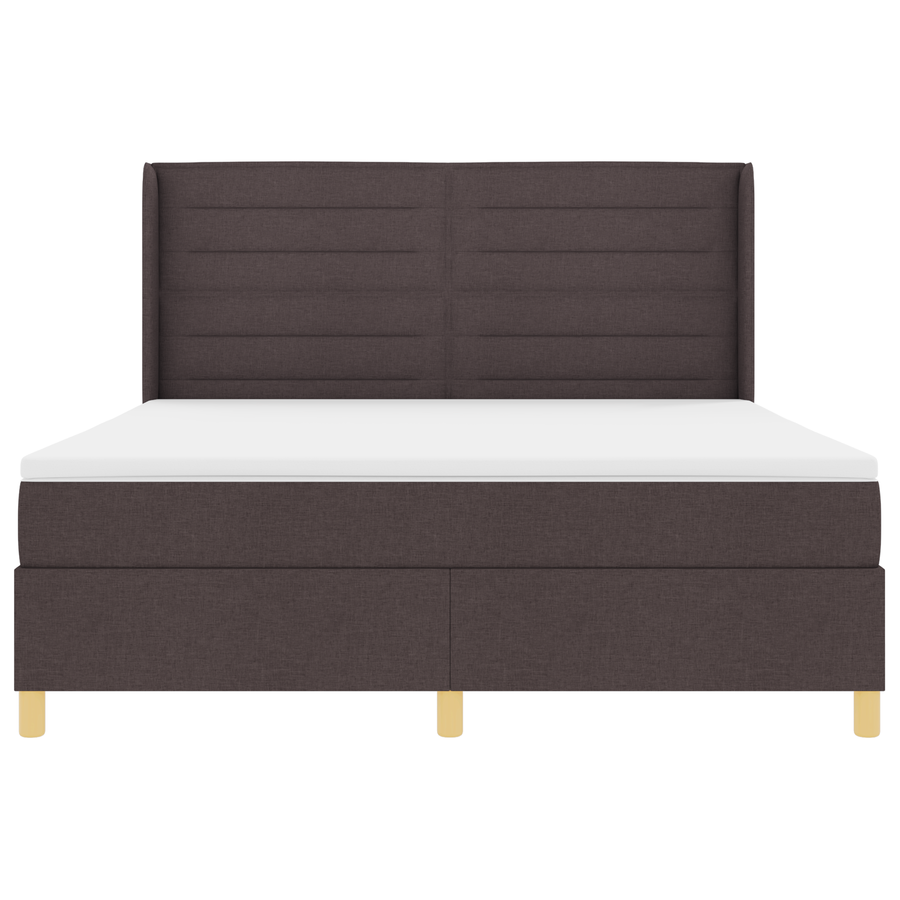 Boxspringbed met matras stof donkerbruin 180x200 cm