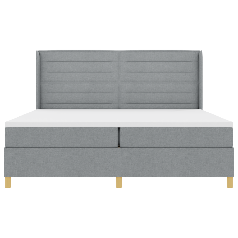 Boxspringbed met matras stof lichtgrijs 200x200 cm