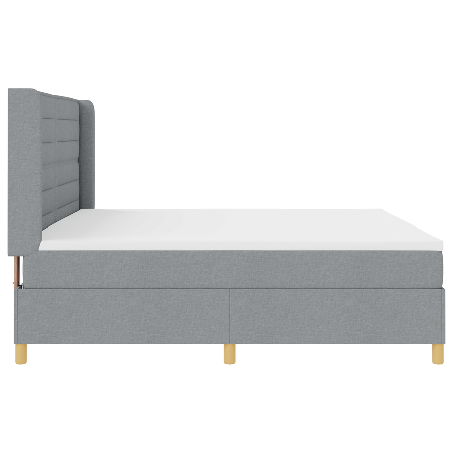 Boxspringbed met matras stof lichtgrijs 200x200 cm