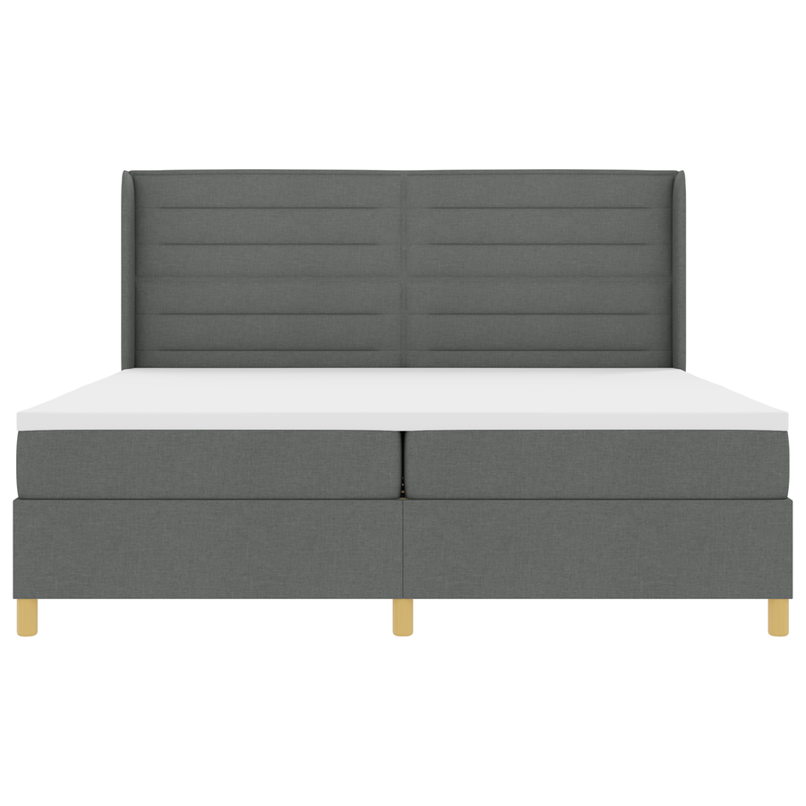 Boxspringbed met matras stof donkergrijs 200x200 cm