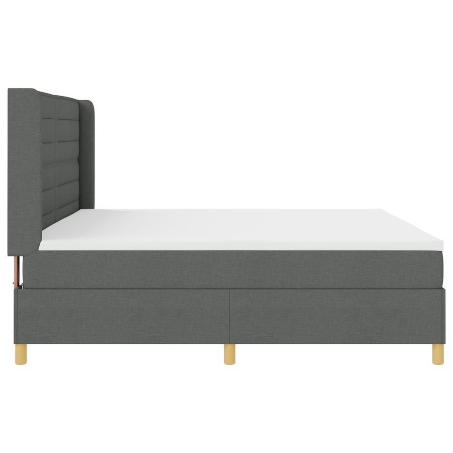 Boxspringbed met matras stof donkergrijs 200x200 cm