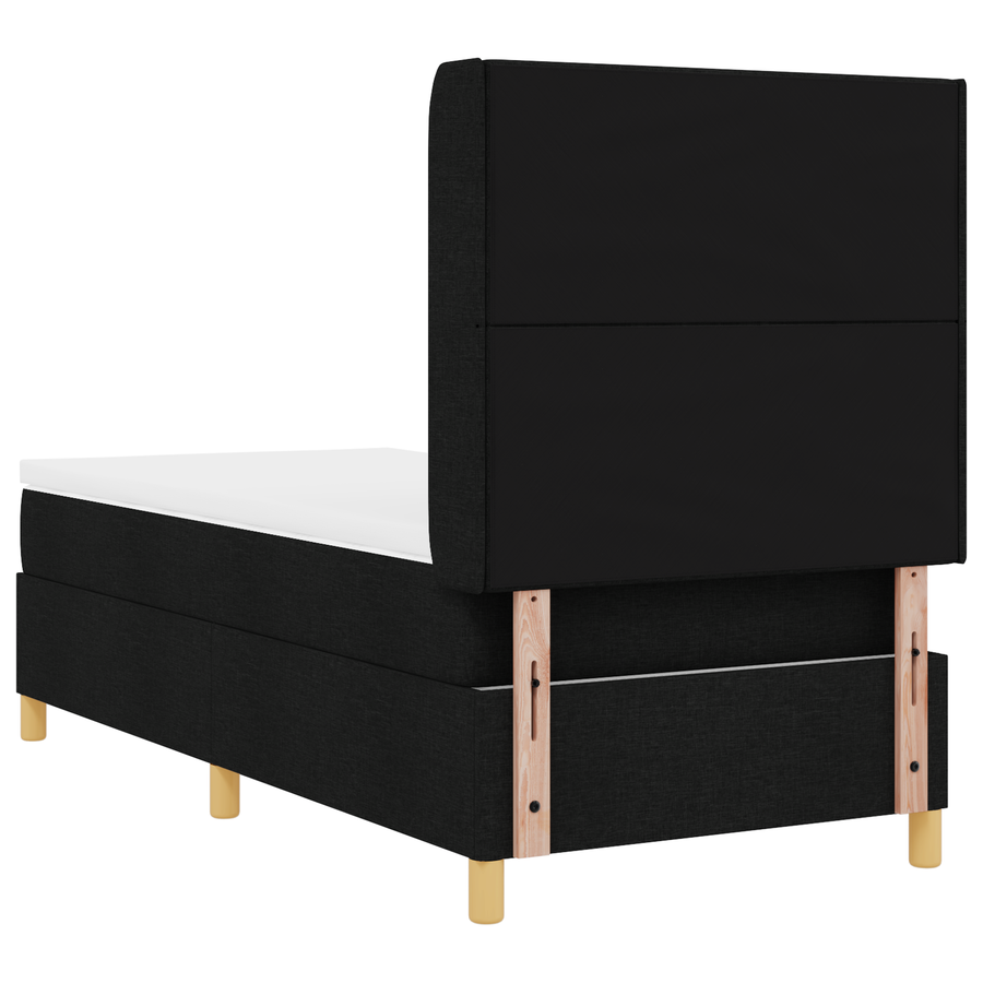 Boxspringbed met matras stof zwart 80x200 cm