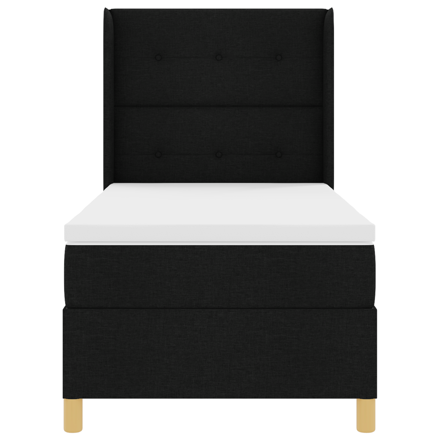 Boxspringbed met matras stof zwart 80x200 cm