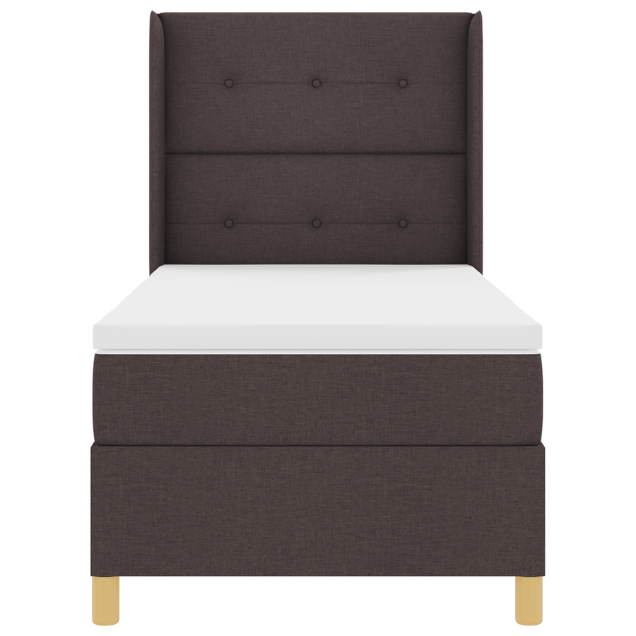 Boxspringbed met matras stof donkerbruin 80x200 cm