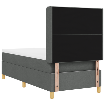 Boxspringbed met matras stof donkergrijs 90x190 cm