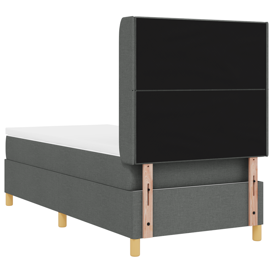 Boxspringbed met matras stof donkergrijs 90x190 cm