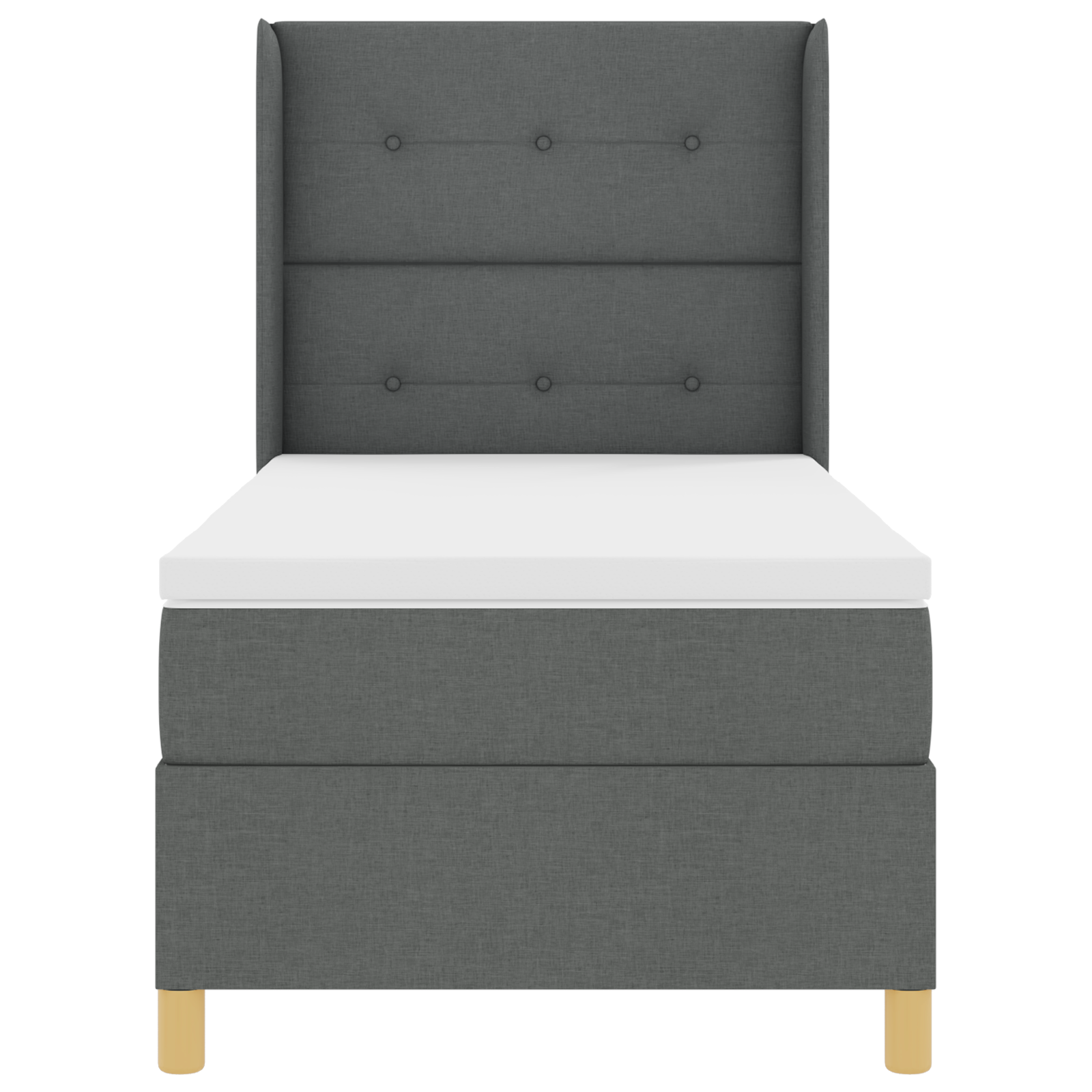 Boxspringbed met matras stof donkergrijs 90x190 cm
