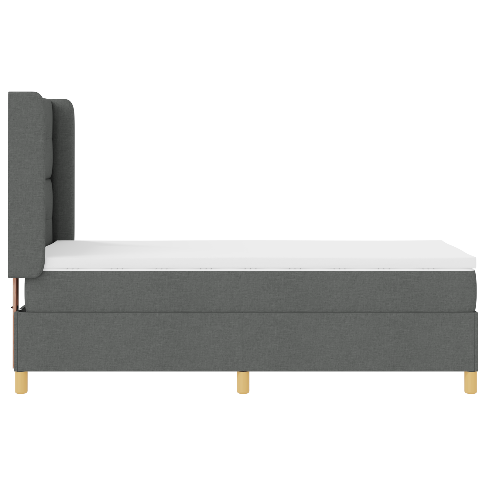 Boxspringbed met matras stof donkergrijs 90x190 cm
