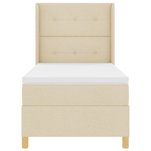 Boxspringbed met matras stof crèmekleurig 100x200 cm