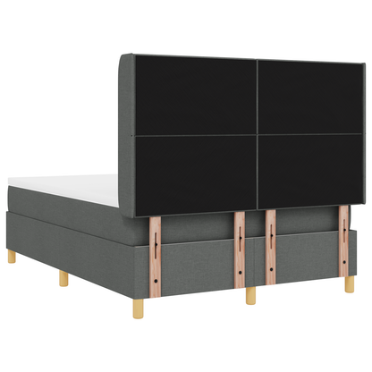 Boxspringbed met matras stof donkergrijs 140x190 cm