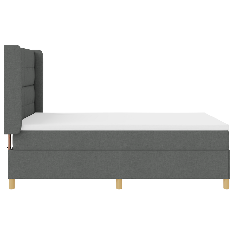 Boxspringbed met matras stof donkergrijs 140x190 cm