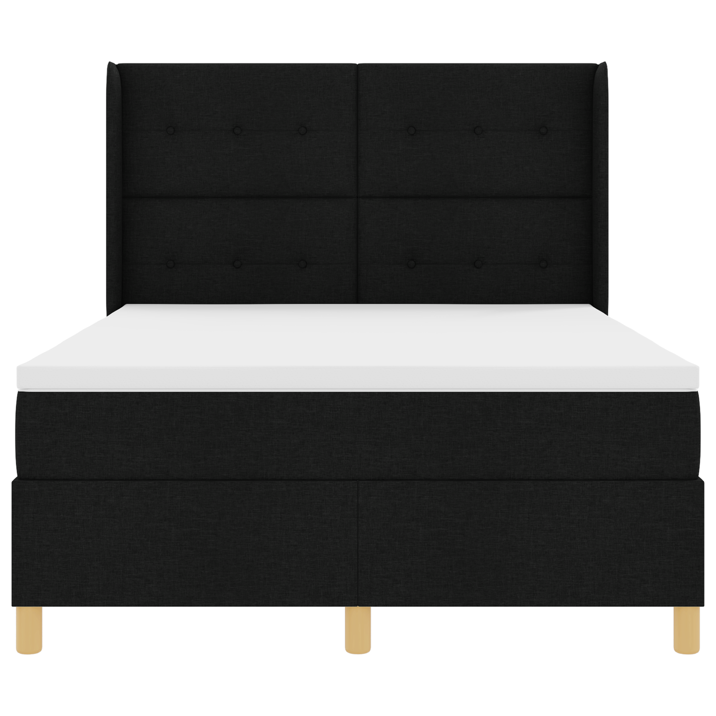 Boxspringbed met matras stof zwart 140x200 cm