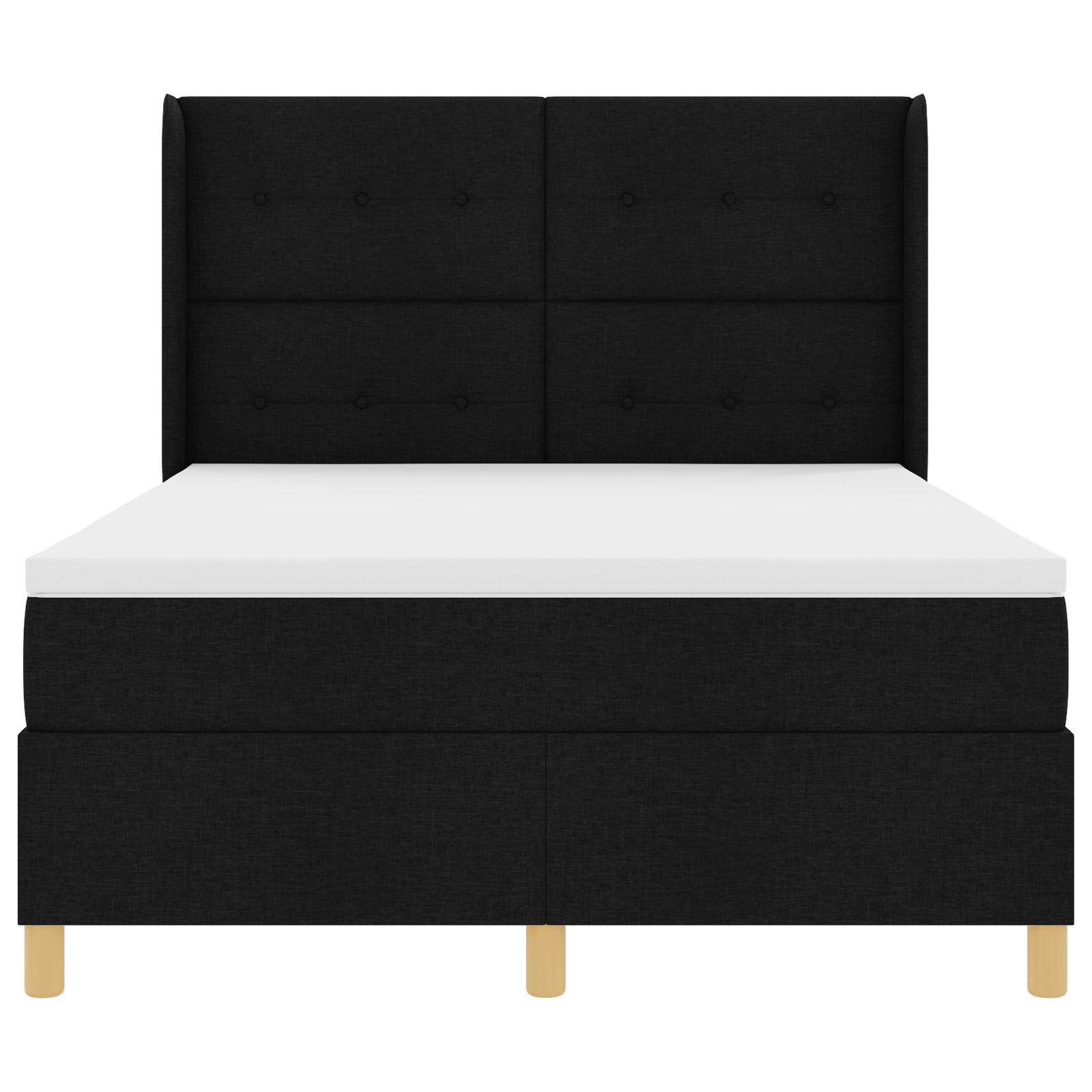 Boxspringbed met matras stof zwart 140x200 cm