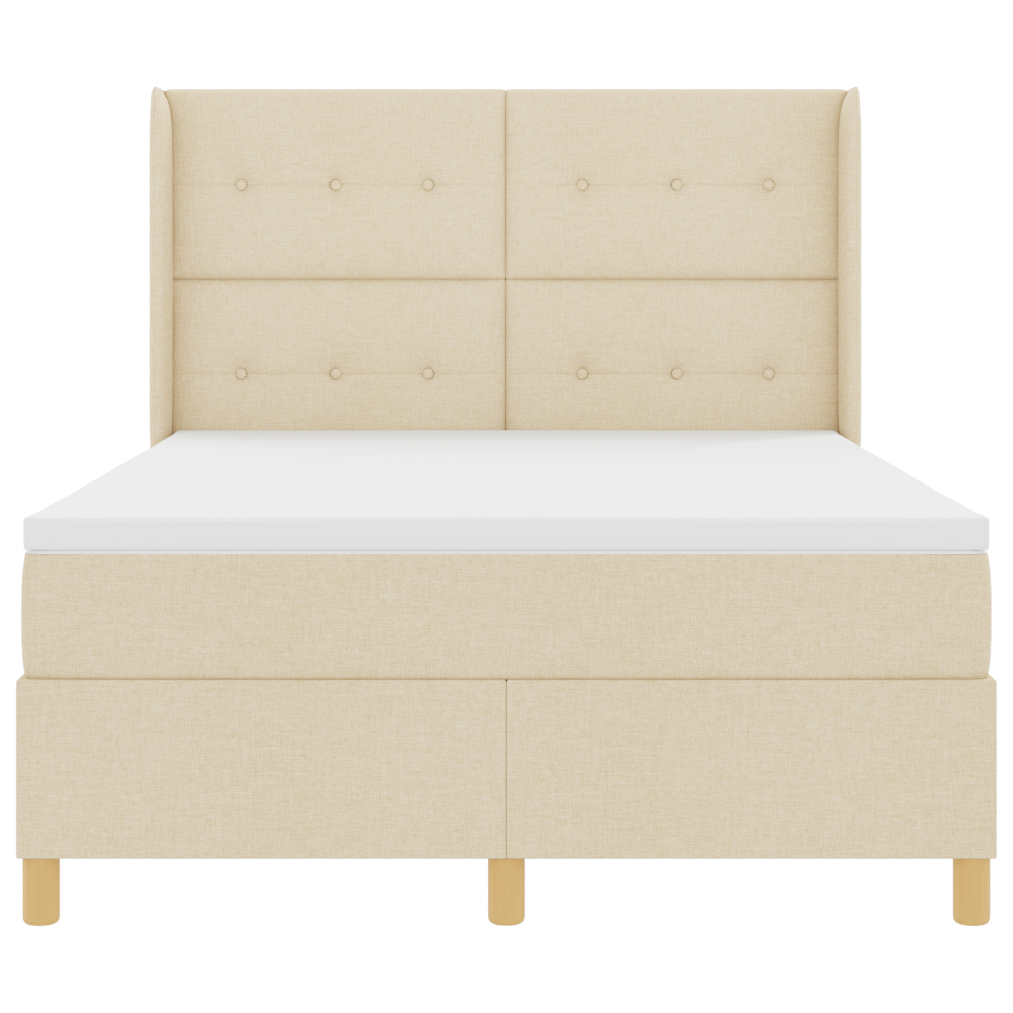 Boxspringbed met matras stof crèmekleurig 140x200 cm