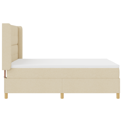 Boxspringbed met matras stof crèmekleurig 140x200 cm