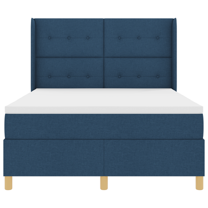 Boxspringbed met matras stof blauw 140x200 cm