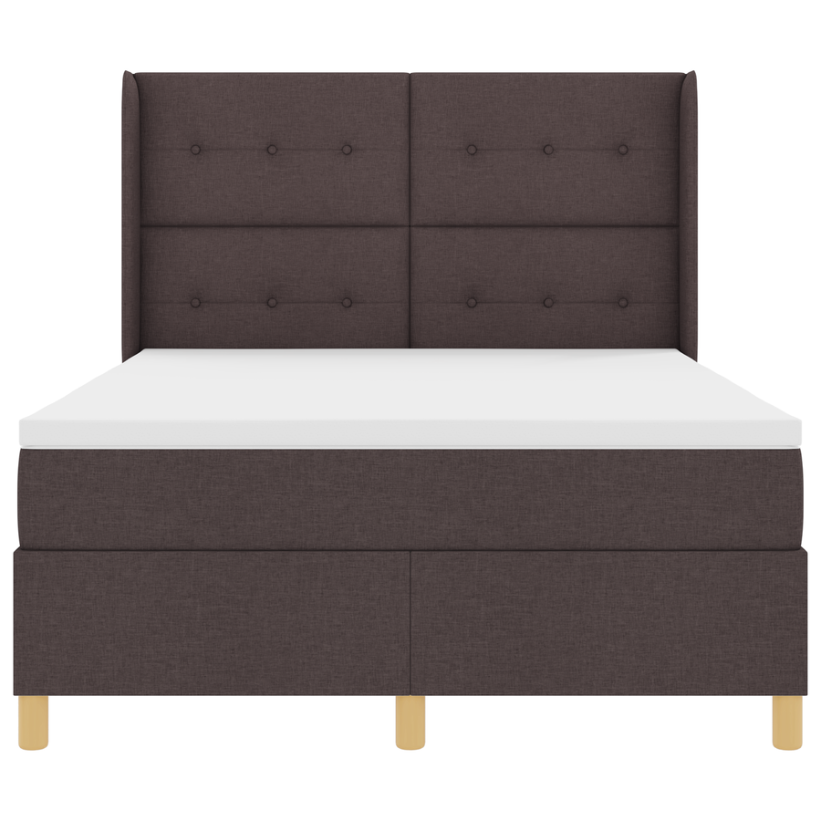 Boxspringbed met matras stof donkerbruin 160x200 cm