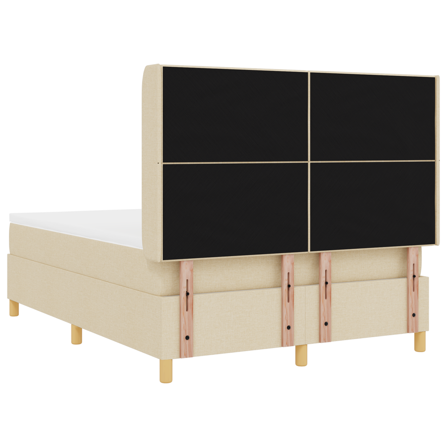 Boxspringbed met matras stof crèmekleurig 160x200 cm