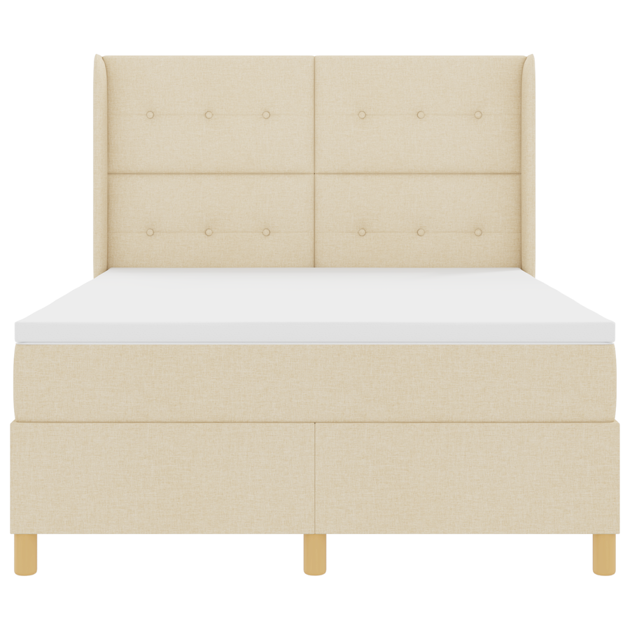 Boxspringbed met matras stof crèmekleurig 160x200 cm