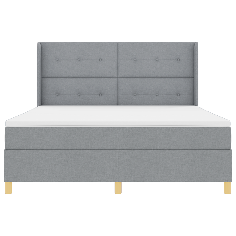 Boxspringbed met matras stof lichtgrijs 180x200 cm